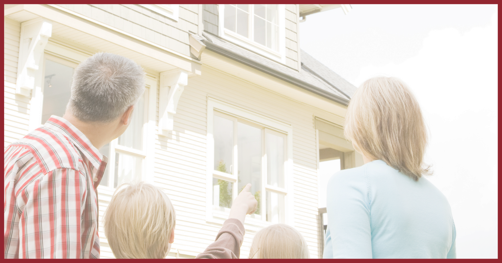 Image of family looking at their new home