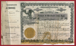 1911 Original Bank Stock Certificate