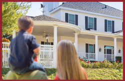 Image of family looking at their new home